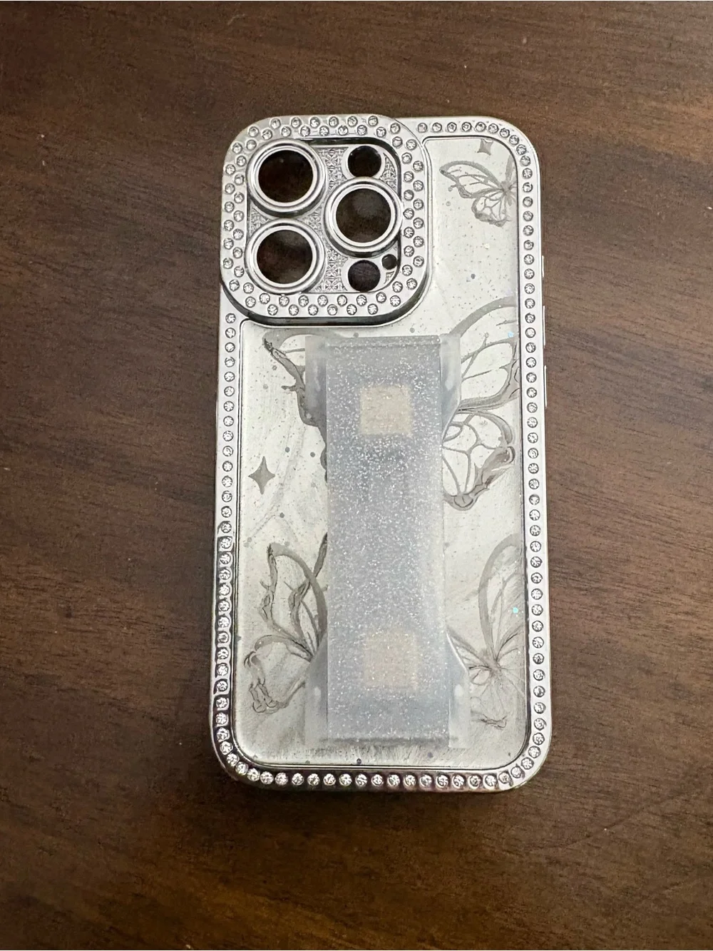 Crystal Butterfly Glitter Phone Case with stand for IPhone 16